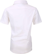 Alex Vando Mens Dress Shirts 4-Way Stretch Wrinkle Free Regular Fit Short Sleeve Men Button Down Shirt